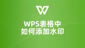 WPS怎么加水印