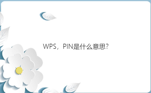 WPS PIN的基本概念